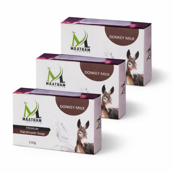 Premium Handmade Donkey Milk Soap – 100g (Pack of 3)
