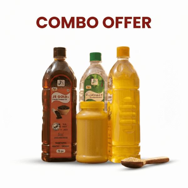 Coconut Sesame GroundNut Oil 1L | Ghee 500ML | Briyani Rice 1KG