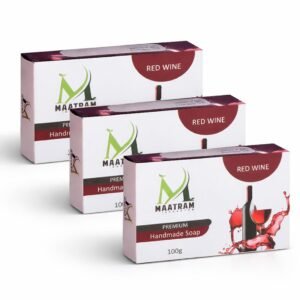 Premium Handmade Red Wine Soap Bar – 100g (Pack of 3)