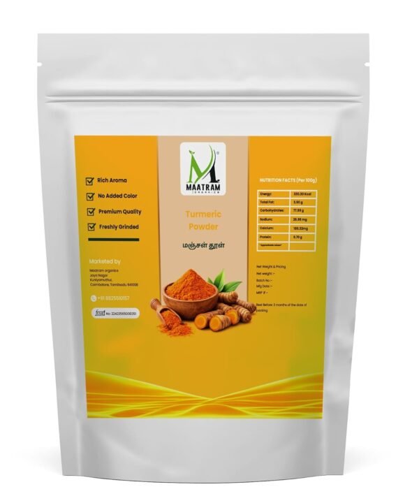 Maatram Organics Freshly Ground Curcumin Turmeric Powder - 250g | 1kg